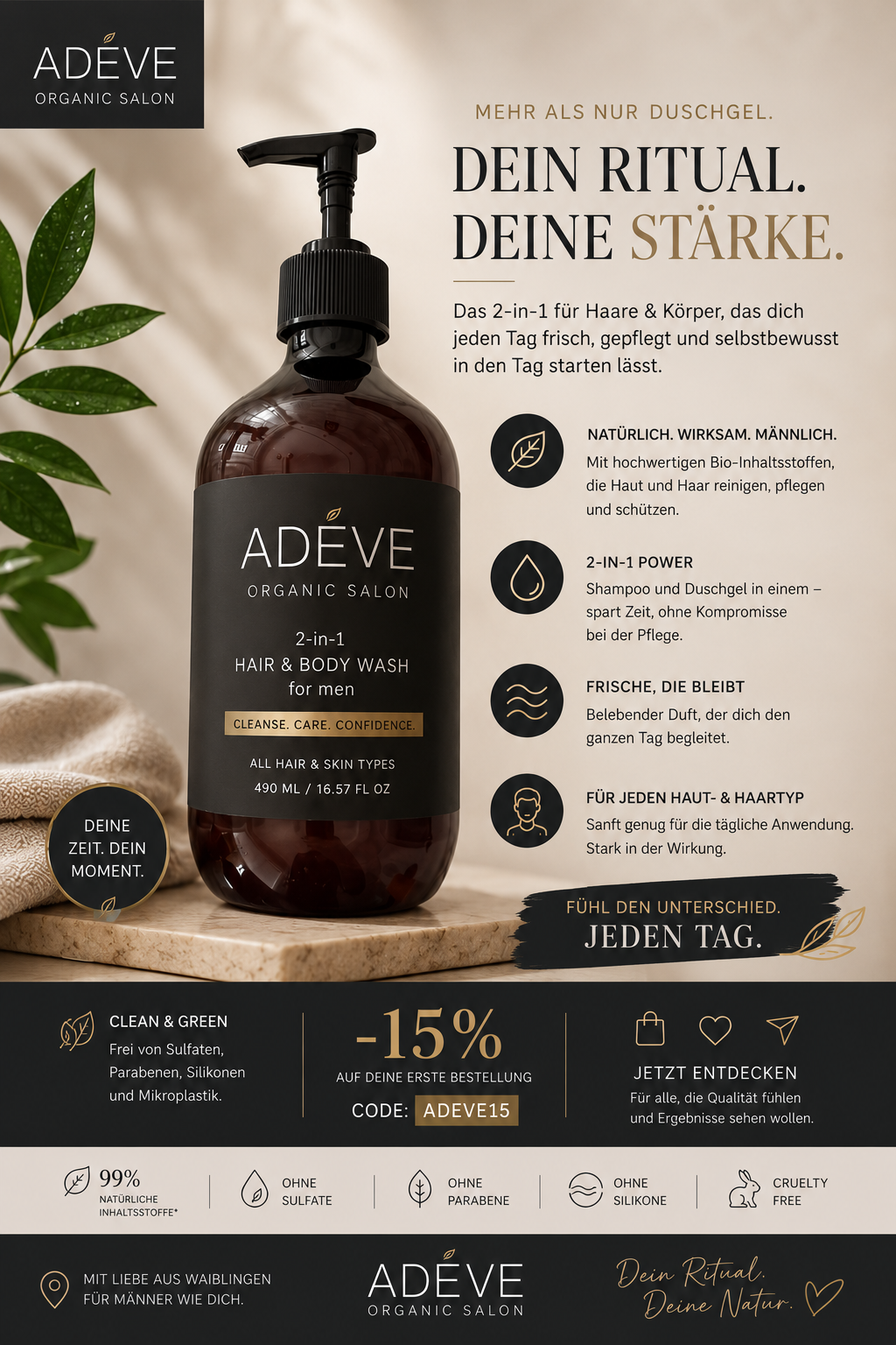 ADEVE Produktbild für den Online-Shop und Pflege für zuhause